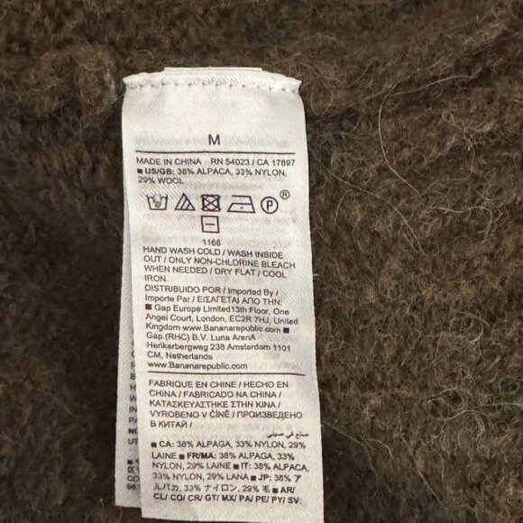 BANANA REPUBLIC (FW 2024) Alpaca-Wool Blend Crew-Neck Sweater - Sz Med Olive - Picture 5 of 5